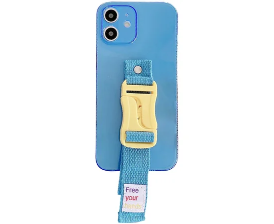Чехол Handfree с цветным ремешком для Apple iPhone 12 mini (5.4") Синий