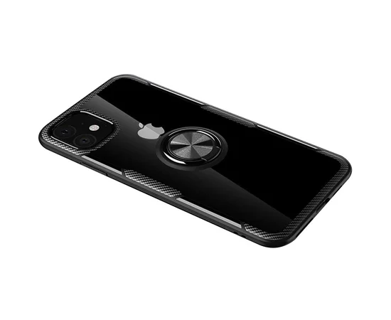 TPU+PC чехол Deen CrystalRing for Magnet (opp) для Apple iPhone 12 mini (5.4") Бесцветный / Черный
