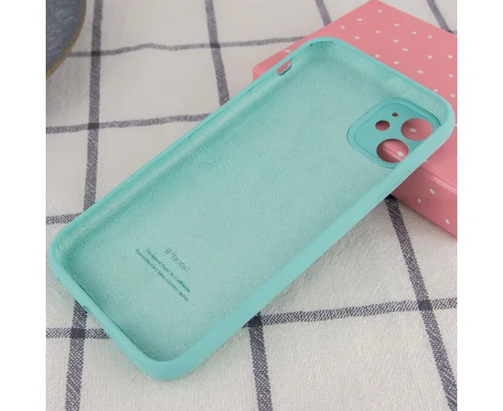 Чехол Silicone Case Full Camera Protective (AA) для Apple iPhone 12 mini (5.4") Бирюзовый / Ice Blue