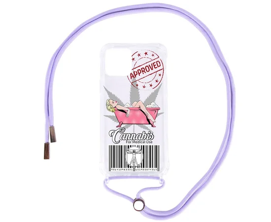 Чехол TPU Crossbody Street Style для Apple iPhone 12 mini (5.4") Merlin / Сиреневый