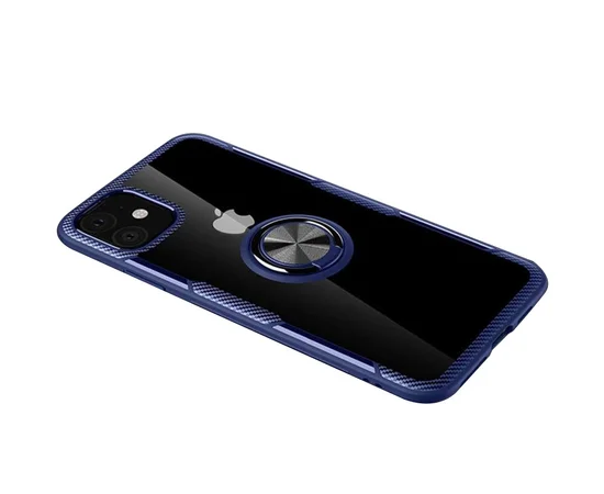 TPU+PC чехол Deen CrystalRing for Magnet (opp) для Apple iPhone 12 mini (5.4") Бесцветный / Синий