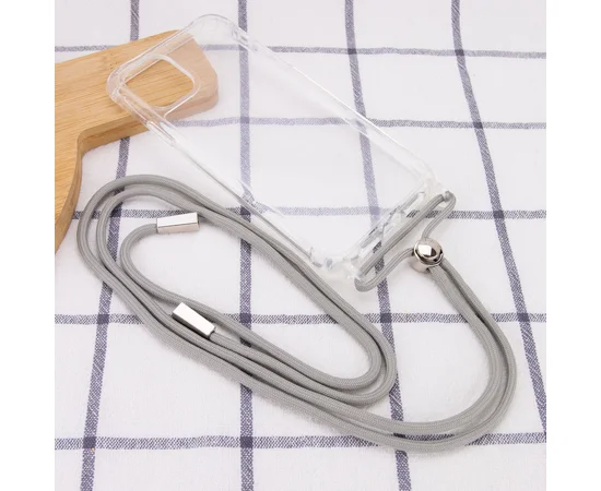 Чехол TPU Crossbody Transparent для Apple iPhone 12 mini (5.4") Серый