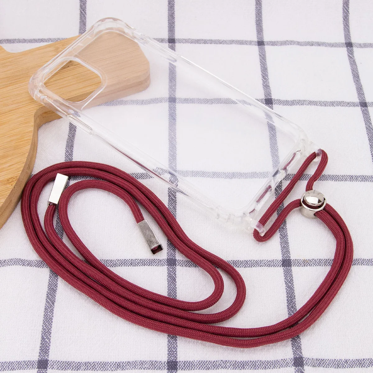 Чохол TPU Crossbody Transparent для Apple iPhone 12 mini (5.4 ") Червоно-Коричневий