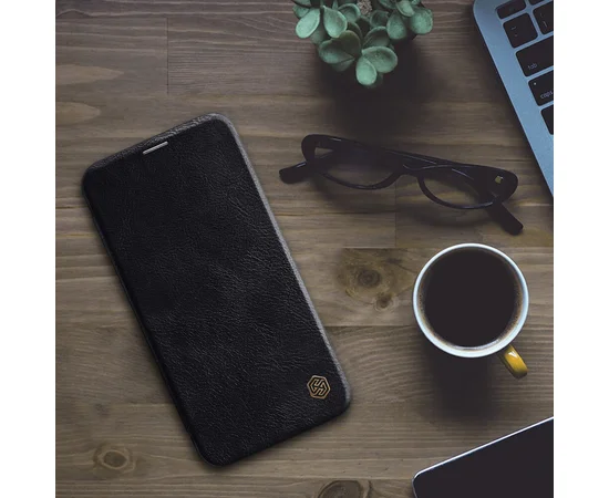 Кожаный чехол (книжка) Nillkin Qin Series для Apple iPhone 12 mini (5.4") Черный