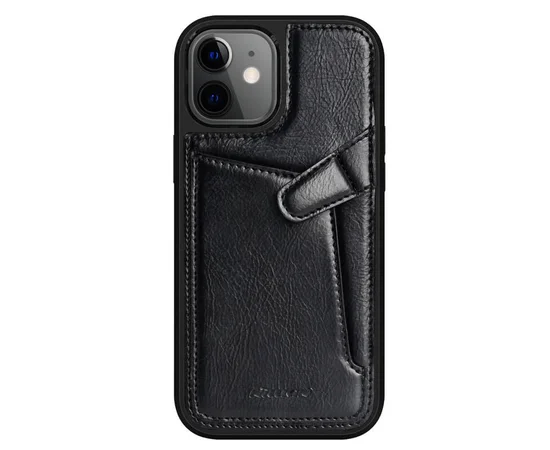 Кожаная накладка Nillkin Aoge (с карманом) для Apple iPhone 12 mini (5.4") Черный