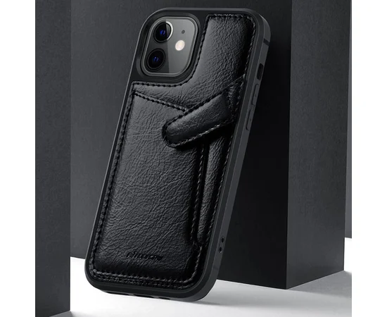 Кожаная накладка Nillkin Aoge (с карманом) для Apple iPhone 12 mini (5.4") Черный