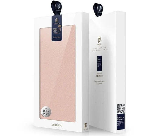 Чехол-книжка Dux Ducis с карманом для визиток для Apple iPhone 12 mini (5.4") Rose Gold