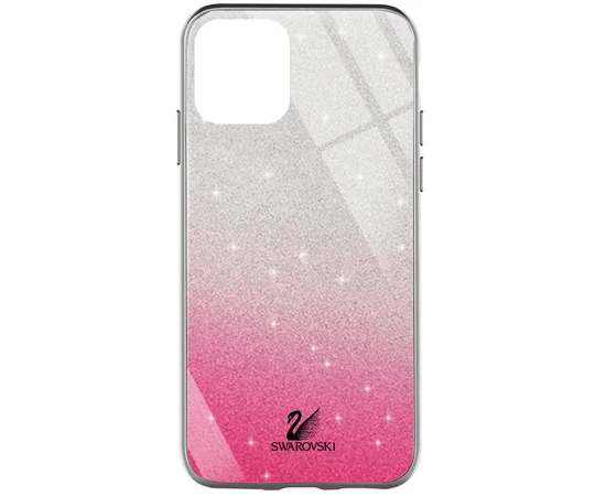 TPU+Glass чехол Swarovski для Apple iPhone 12 mini (5.4") Малиновый
