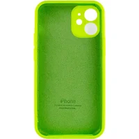 Чехол Silicone Case Full Camera Protective (AA) для Apple iPhone 12 mini (5.4") Салатовый / Neon green
