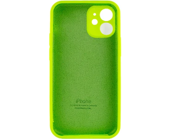 Чехол Silicone Case Full Camera Protective (AA) для Apple iPhone 12 mini (5.4") Салатовый / Neon green