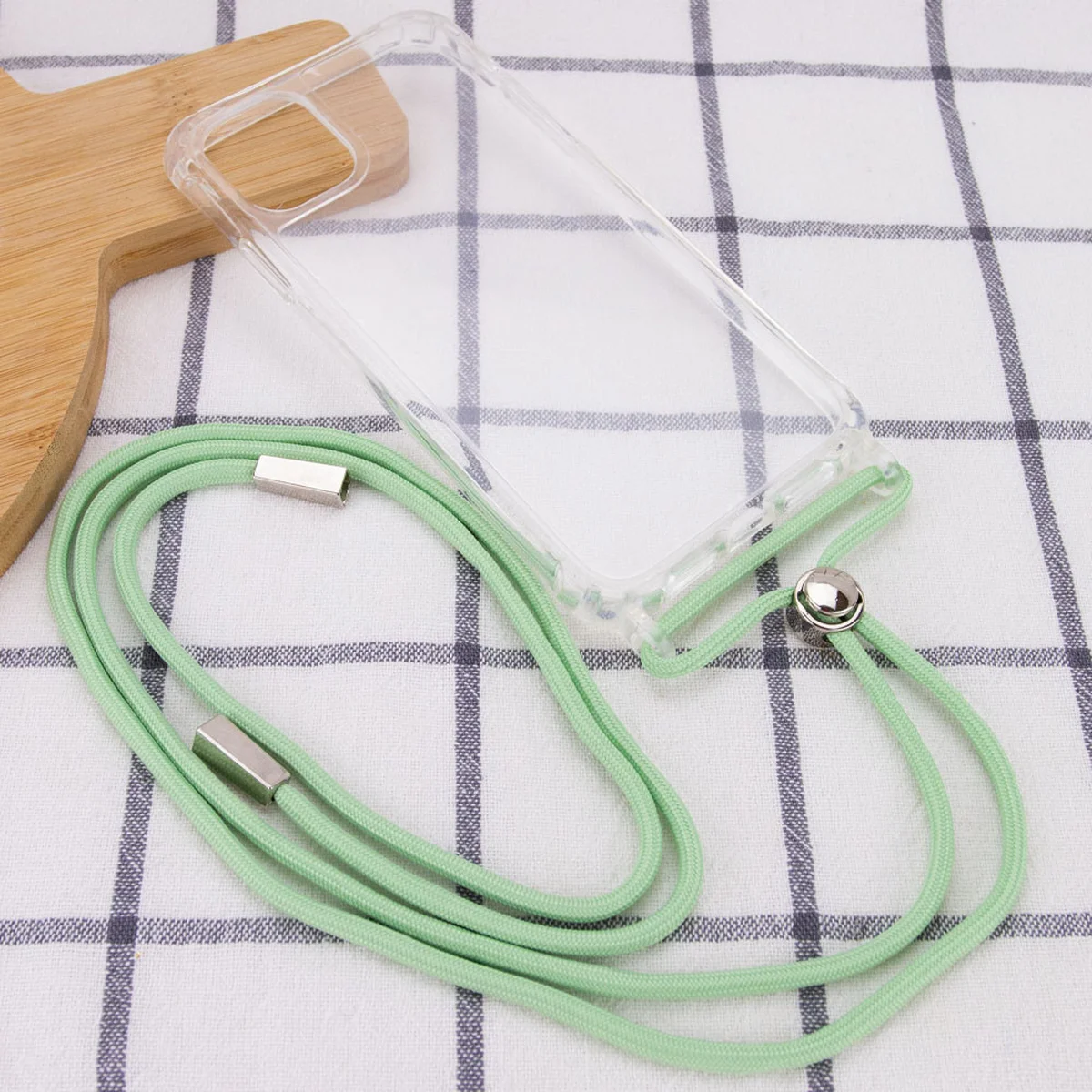 Чехол TPU Crossbody Transparent для Apple iPhone 12 mini (5.4") Мятный