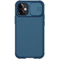 Карбоновая накладка Nillkin Camshield (шторка на камеру) для Apple iPhone 12 mini (5.4") Синий / Blue