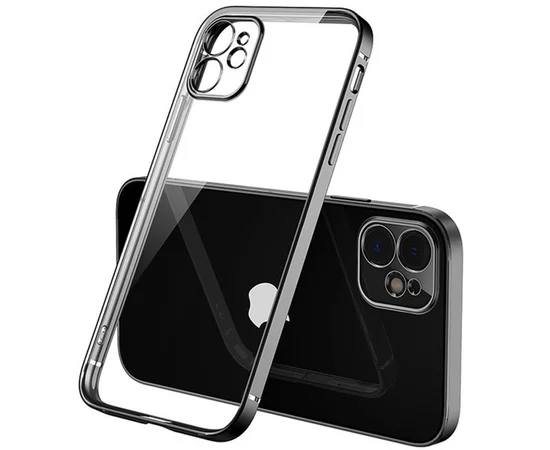 Прозрачный силиконовый чехол с глянцевой окантовкой для Apple iPhone 12 mini (5.4") Черный