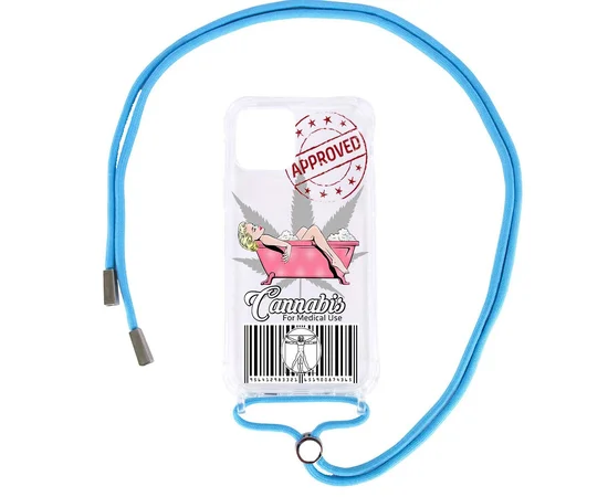 Чехол TPU Crossbody Street Style для Apple iPhone 12 mini (5.4") Merlin / Голубой