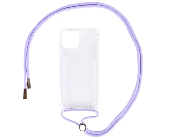Чехол TPU Crossbody Transparent для Apple iPhone 12 mini (5.4") Сиреневый