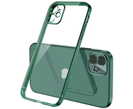 Прозрачный силиконовый чехол с глянцевой окантовкой для Apple iPhone 12 mini (5.4") Зеленый