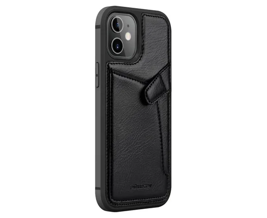 Кожаная накладка Nillkin Aoge (с карманом) для Apple iPhone 12 mini (5.4") Черный