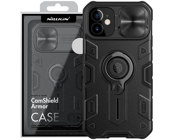 TPU+PC чехол Nillkin CamShield Armor without logo (шторка на камеру) для Apple iPhone 12 mini (5.4") Черный