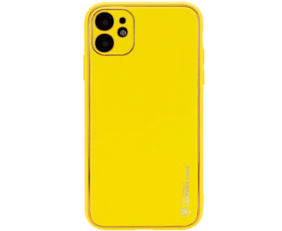 Кожаный чехол Xshield для Apple iPhone 12 mini (5.4") Желтый / Yellow