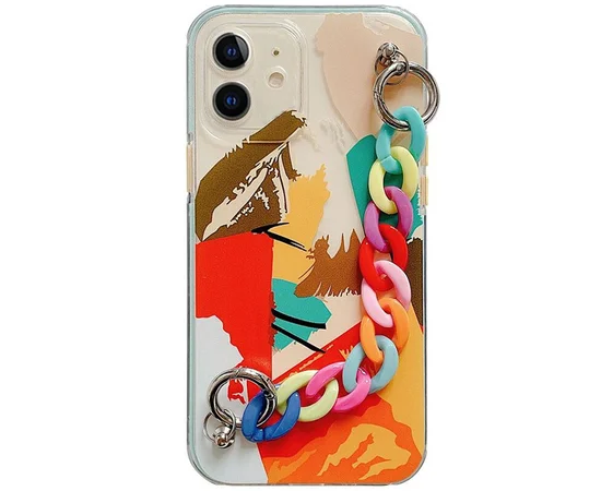 TPU+PC чехол Colorspot с ремешком-цепью для Apple iPhone 12 mini (5.4") Tropic