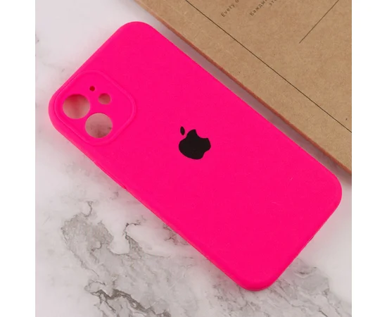 Чехол Silicone Case Full Camera Protective (AA) для Apple iPhone 12 mini (5.4") Розовый / Barbie pink