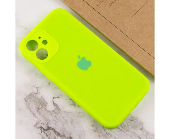 Чехол Silicone Case Full Camera Protective (AA) для Apple iPhone 12 mini (5.4") Салатовый / Neon green