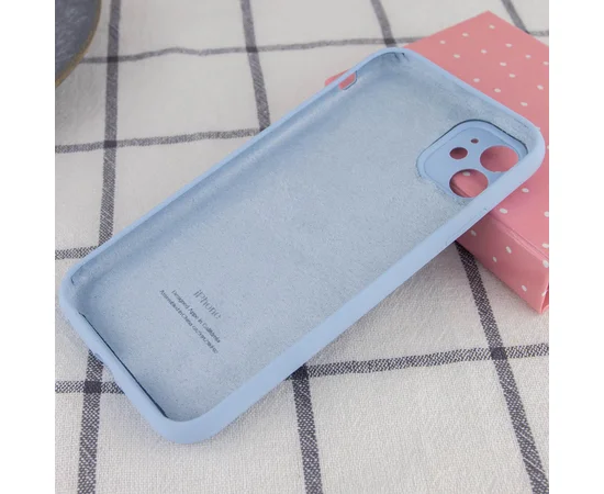 Чехол Silicone Case Full Camera Protective (AA) для Apple iPhone 12 mini (5.4") Голубой / Lilac Blue