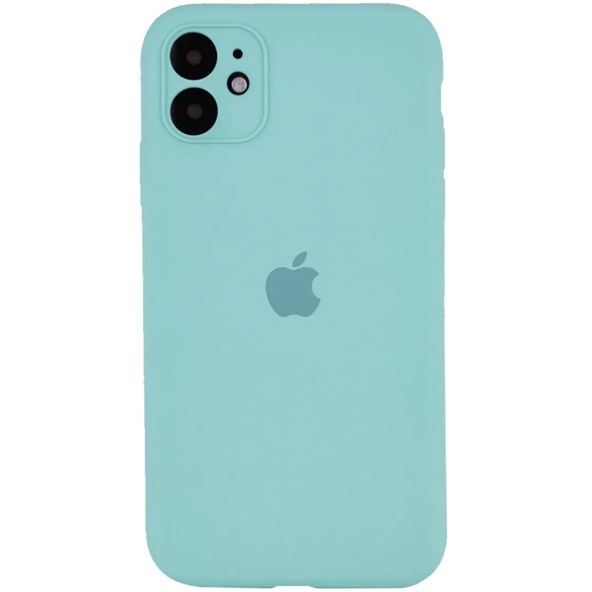 Чехол Silicone Case Full Camera Protective (AA) для Apple iPhone 12 mini (5.4") Бирюзовый / Ice Blue