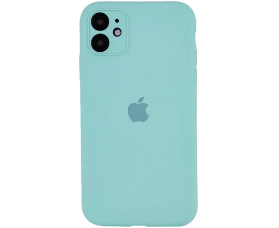 Чехол Silicone Case Full Camera Protective (AA) для Apple iPhone 12 mini (5.4") Бирюзовый / Ice Blue