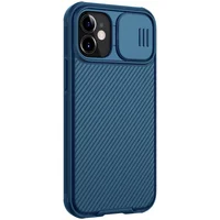 Карбоновая накладка Nillkin Camshield (шторка на камеру) для Apple iPhone 12 mini (5.4") Синий / Blue