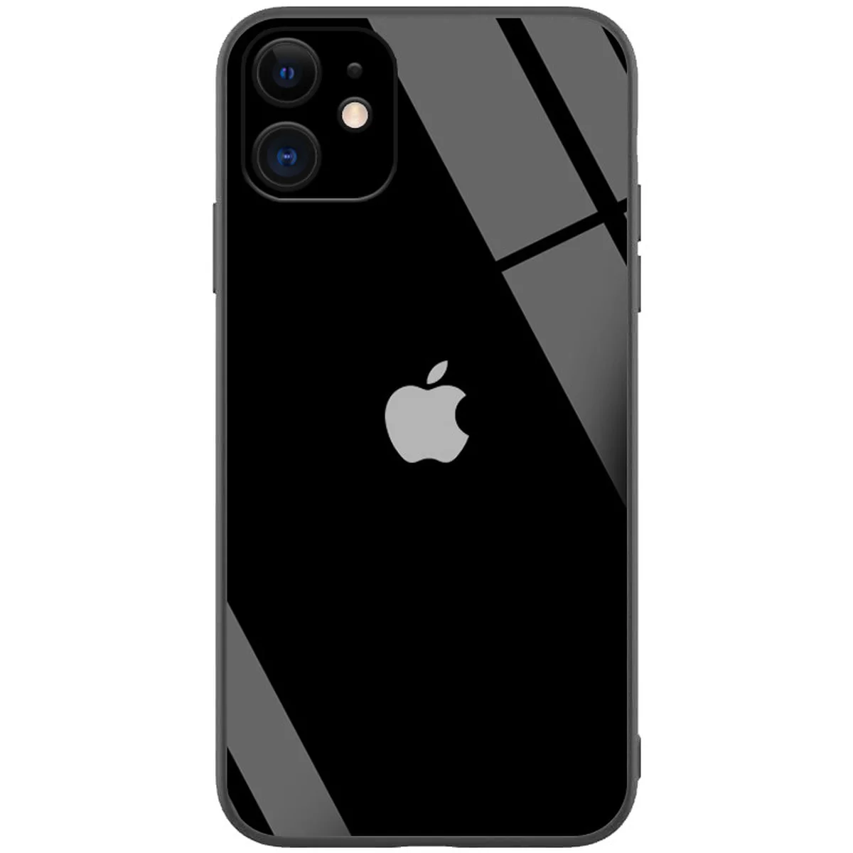 TPU+Glass чехол GLOSSY Logo Full camera (opp) для Apple iPhone 12 mini (5.4") Черный