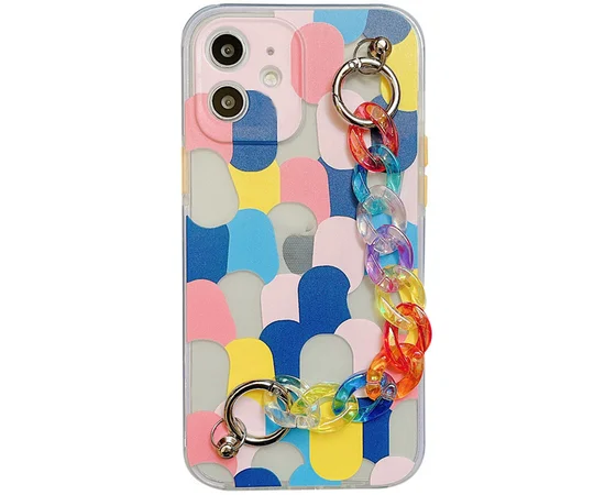 TPU+PC чехол Colorspot с ремешком-цепью для Apple iPhone 12 mini (5.4") Dots
