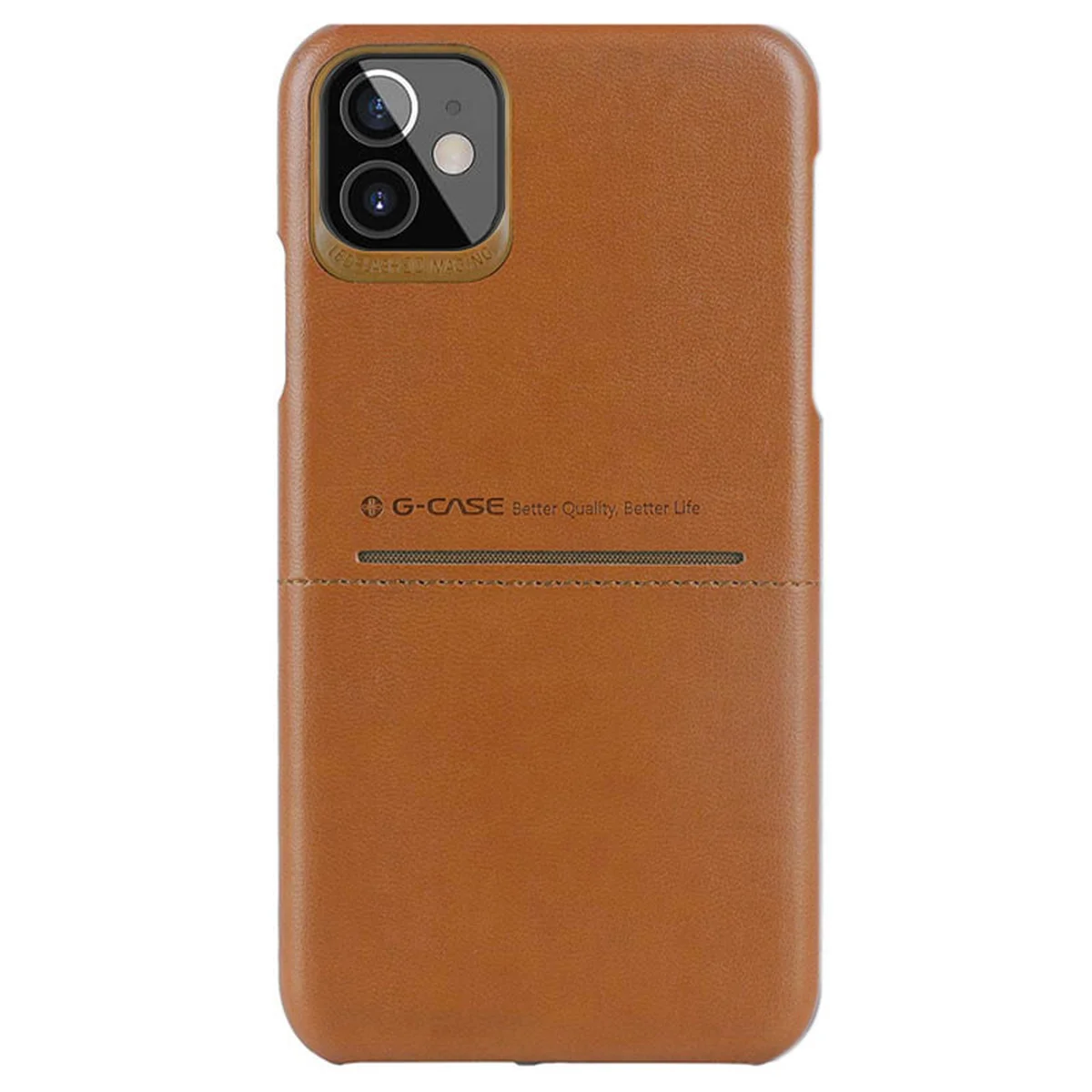 Кожаная накладка G-Case Cardcool Series для Apple iPhone 12 mini (5.4") Коричневый
