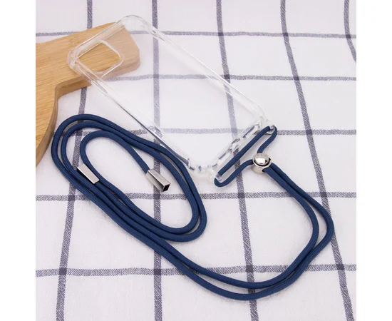 Чехол TPU Crossbody Transparent для Apple iPhone 12 mini (5.4") Синий