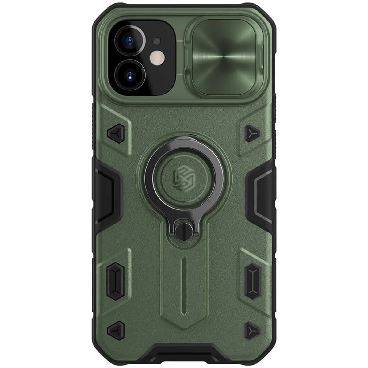 TPU + PC чохол Nillkin CamShield Armor without logo (шторка на камеру) для Apple iPhone 12 mini (5.4 ") Зелений