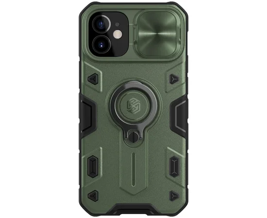 TPU+PC чехол Nillkin CamShield Armor without logo (шторка на камеру) для Apple iPhone 12 mini (5.4") Зеленый