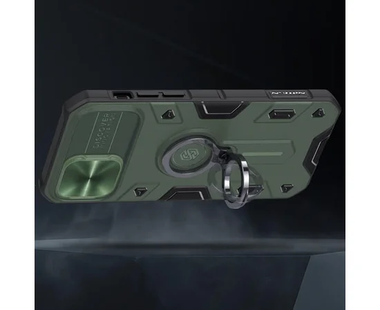 TPU+PC чехол Nillkin CamShield Armor without logo (шторка на камеру) для Apple iPhone 12 mini (5.4") Зеленый