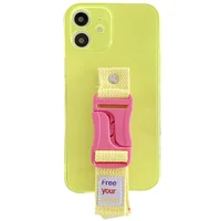 Чехол Handfree с цветным ремешком для Apple iPhone 12 mini (5.4") Желтый