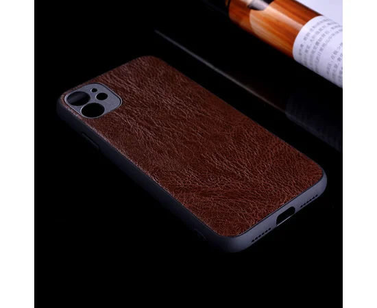 Кожаный чехол PU Retro classic для Apple iPhone 12 mini (5.4") Темно-коричневый