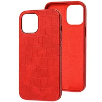 Шкіряний чохол Croco Leather для Apple iPhone 12 mini (5.4 ") Red