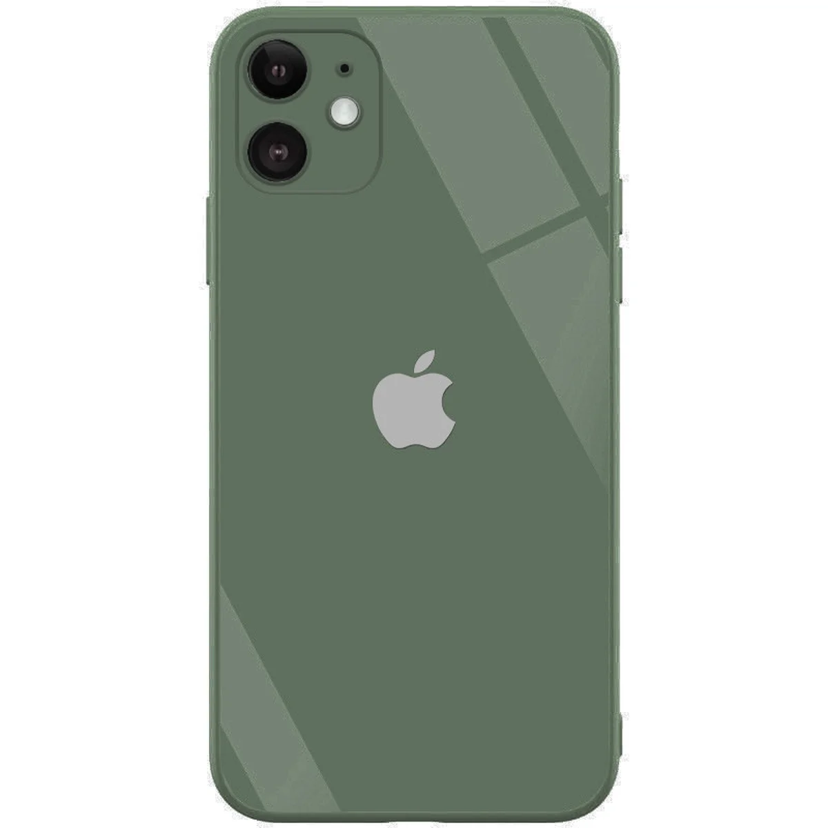 TPU+Glass чехол GLOSSY Logo Full camera (opp) для Apple iPhone 12 mini (5.4") Зеленый