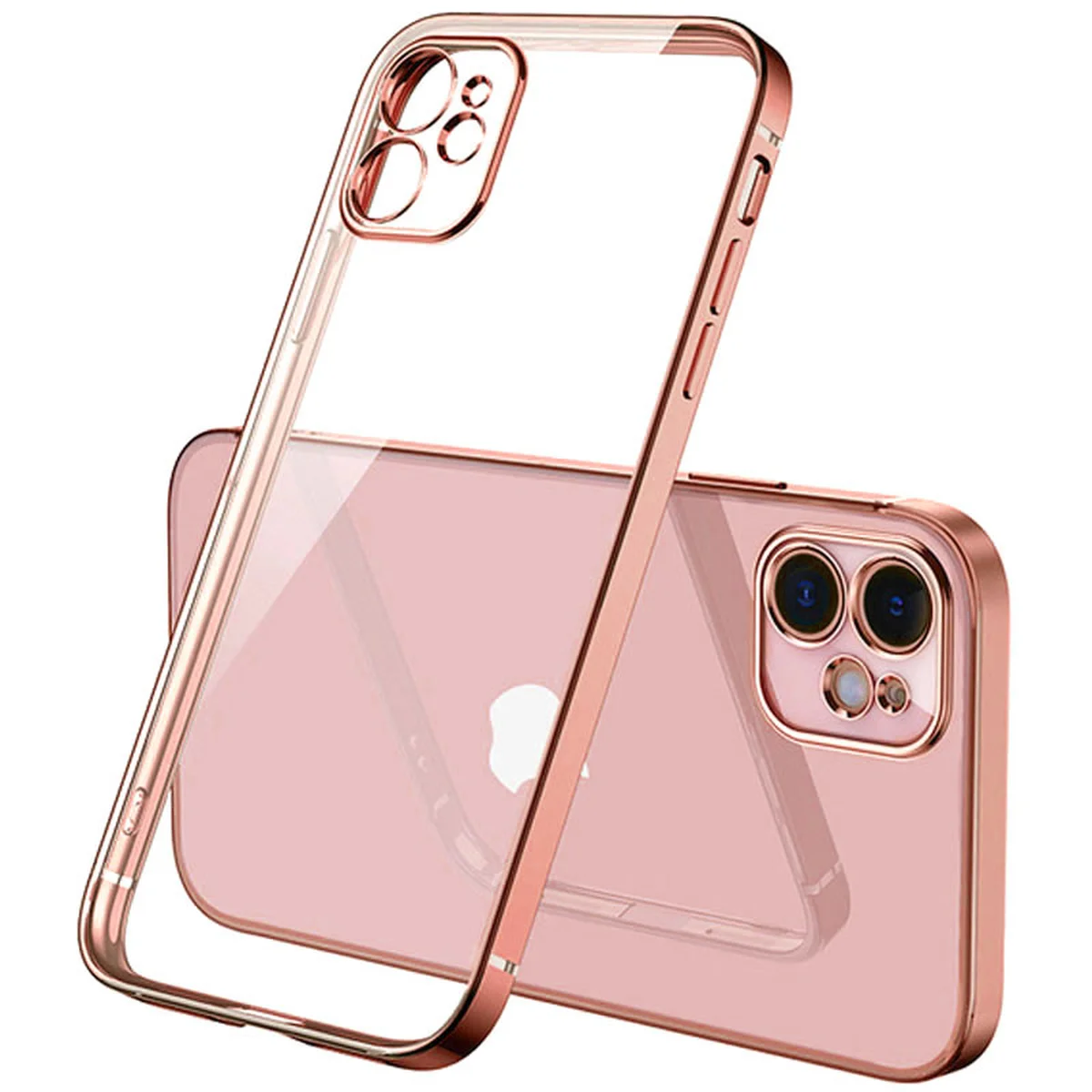Прозрачный силиконовый чехол с глянцевой окантовкой для Apple iPhone 12 mini (5.4") Rose Gold
