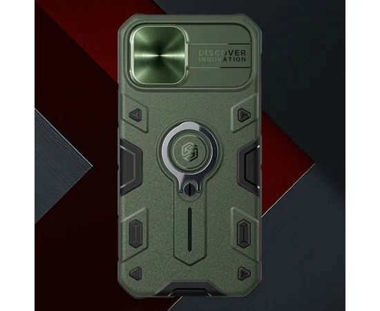 TPU+PC чехол Nillkin CamShield Armor without logo (шторка на камеру) для Apple iPhone 12 mini (5.4") Зеленый