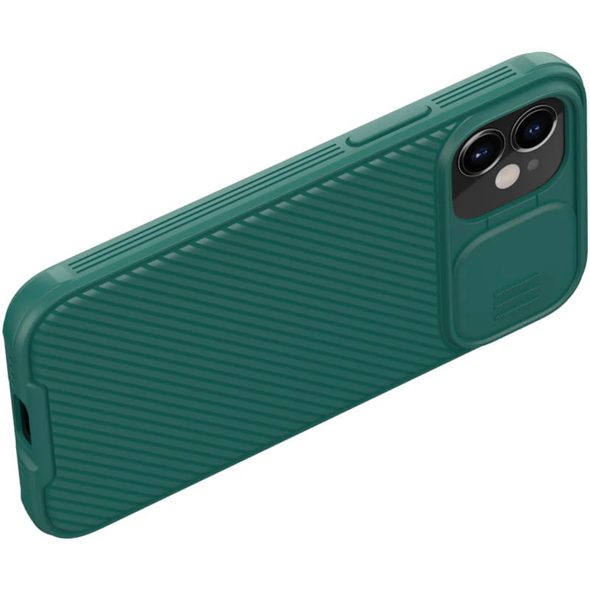 Карбоновая накладка Nillkin Camshield (шторка на камеру) для Apple iPhone 12 mini (5.4") Зеленый / Dark Green