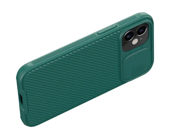 Карбоновая накладка Nillkin Camshield (шторка на камеру) для Apple iPhone 12 mini (5.4") Зеленый / Dark Green