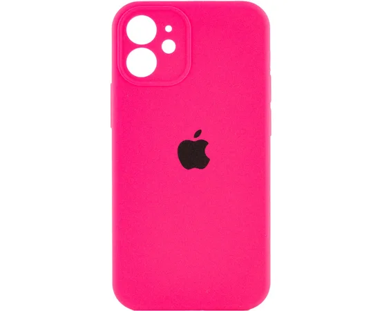Чехол Silicone Case Full Camera Protective (AA) для Apple iPhone 12 mini (5.4") Розовый / Barbie pink