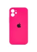 Чехол Silicone Case Full Camera Protective (AA) для Apple iPhone 12 mini (5.4") Розовый / Barbie pink