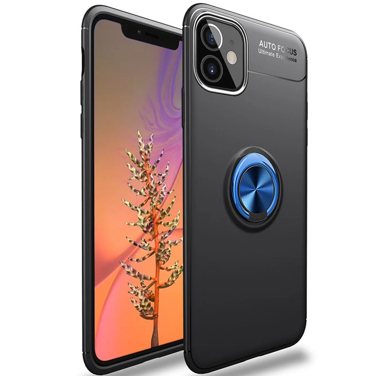 TPU чохол Deen ColorRing під магнітний тримач (opp) для Apple iPhone 12 mini (5.4 ") Чорний / Синій