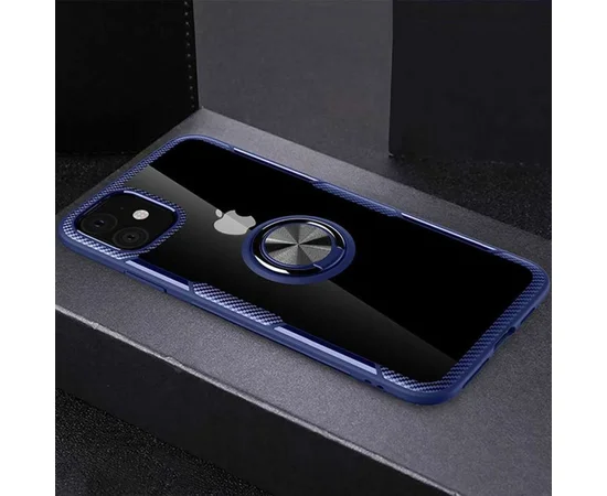 TPU+PC чехол Deen CrystalRing for Magnet (opp) для Apple iPhone 12 mini (5.4") Бесцветный / Синий