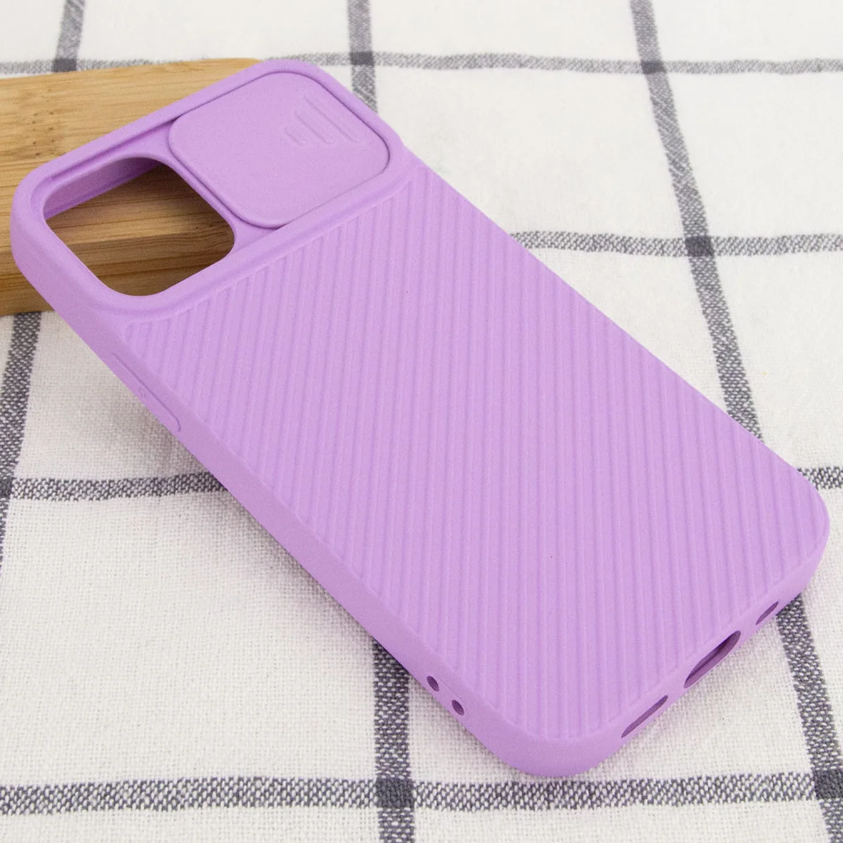Чехол Camshield Square TPU со шторкой для камеры для Apple iPhone 12 mini (5.4") Сиреневый